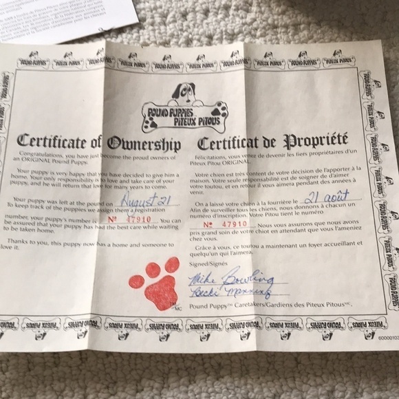 Vintage NEW First Canada Edition Pound Puppy NOS 1984 - Picture 6 of 16